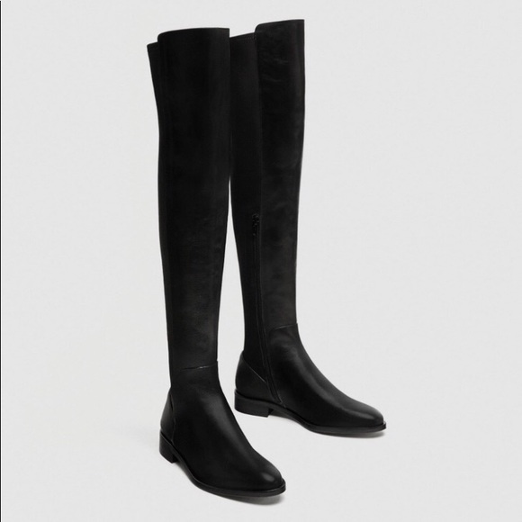 zara flat over the knee boots